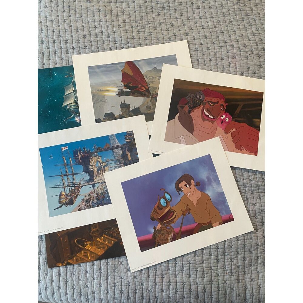 Y2K room decor Treasure Planet prints 2002 vintage Disney lithograph art set